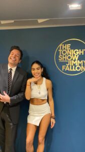 Jessie Reyez Instagram - Jimmy said I grew since the last time I was on. I pointed at the heels. We laughed. “Still c u” live @fallontonight @jimmyfallon ❤️