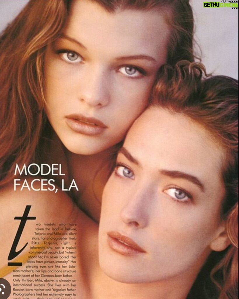 Milla Jovovich Instagram - I’m trying to find the right words to talk about the soulful icon @tatjanapatitz passing. She was one of the most stunning humans. She cared so much about people and the world around her. Was a mother. A climate, an animal rights activist. Such a precious soul gone. These were my first years working as a model. Herb Ritts shot this image when I was 13 years old and Tatjana was there, giving me pointers and taking care of me. She was a natural mama even at such a young age. She only got better at it as the years went by. Im dumbfounded at the moment and processing grief. I send you so much love on your infinite journey because you deserve it. Rest in peace to one of the most beautiful angels. Don’t know what else to say. All my words are poor and lacking. Too young, too too young to leave this world now.