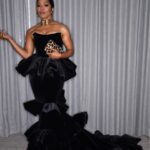 Angela Bassett Instagram - CRITICS CHOICE AWARDS 🖤 

Stylist: @jlynnstyle18 @thewallgroup 
Hair: @hairjunkierandy 
Makeup/📸: @dandremichael 
Dress: @csiriano 
Shoes: @louboutinworld 
Jewels: @messikajewelry 
Clutch: @judithleiberny 
Trainer: @getfitbyrob 

#WakandaForever