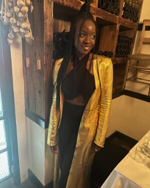 Danai Gurira Instagram - Flashback to my day of birth this year (Feb. 14th) adorned in the elegant & chic fashions that are @GabrielaHearst. Wearing her garments all day along with attending her Autumn/Winter 2023 collection show AND after party at #NYFW were glorious ways to celebrate my birthday. Thank you for having me at your show! 🖤