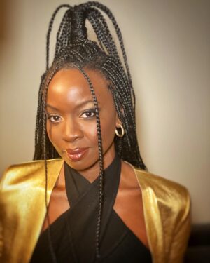 Danai Gurira Instagram - Flashback to my day of birth this year (Feb. 14th) adorned in the elegant & chic fashions that are @GabrielaHearst. Wearing her garments all day along with attending her Autumn/Winter 2023 collection show AND after party at #NYFW were glorious ways to celebrate my birthday. Thank you for having me at your show! 🖤