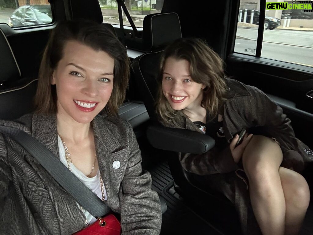 Milla Jovovich Instagram - Date night with my love @everanderson🥰 It’s so fun having a teen to have (an early) girls night out with!🥳