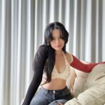 Valkyrae Instagram - ok from now on I’ll do a better job of sharing my fit details😅 halter top and sleeves from @ruveshop and my pants from @forever21 !