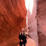 Kinsey Wolanski Instagram - Rappelling down the slot canyons In Kanab Utah! Such an amazing morning @roam.outdoor.adventures 

#adventure #travel