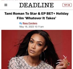 Tami Roman Instagram - Thank you @betplus @erictswirl for being amazing partners on “Whatever It Takes” I can’t wait to tell everyone about our amazing cast & crew! 💛 @jillythunda we did it again #RomanRamseyProductions 
#NickRoses #HolidayFilms
Photo @melbelderjr