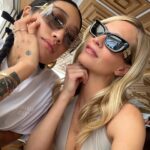 Poppy Delevingne Instagram - P O P P Y & P E G G Y 🐱 @peggygou_ 
@miumiu always too much fun with you…

@nicky_yates 
@lesliedumeix.mua & baba bump. 💘
@stephanebodin 
@sundayriley ✨