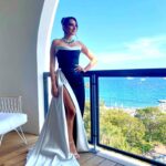 Amina Khalil Instagram - Bts ✨ Moments before going on the red carpet.. @festivaldecannes @angenieuxlenses 

Dress: @maisonyeya @yasmine.yeya 
Jewels: @chopard 
MUA: @nohaezzeldinmua @charlottetilbury @charlottetilburyarabia 
Hair: @rafilotoma @alsagheersalons