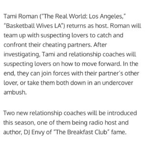 Tami Roman Instagram - @mtvunfaithful JULY 11th 9pm! #CaughtInTheAct #MTVUnfaithful RETURNS for Season 2 to our new home on @mtv
