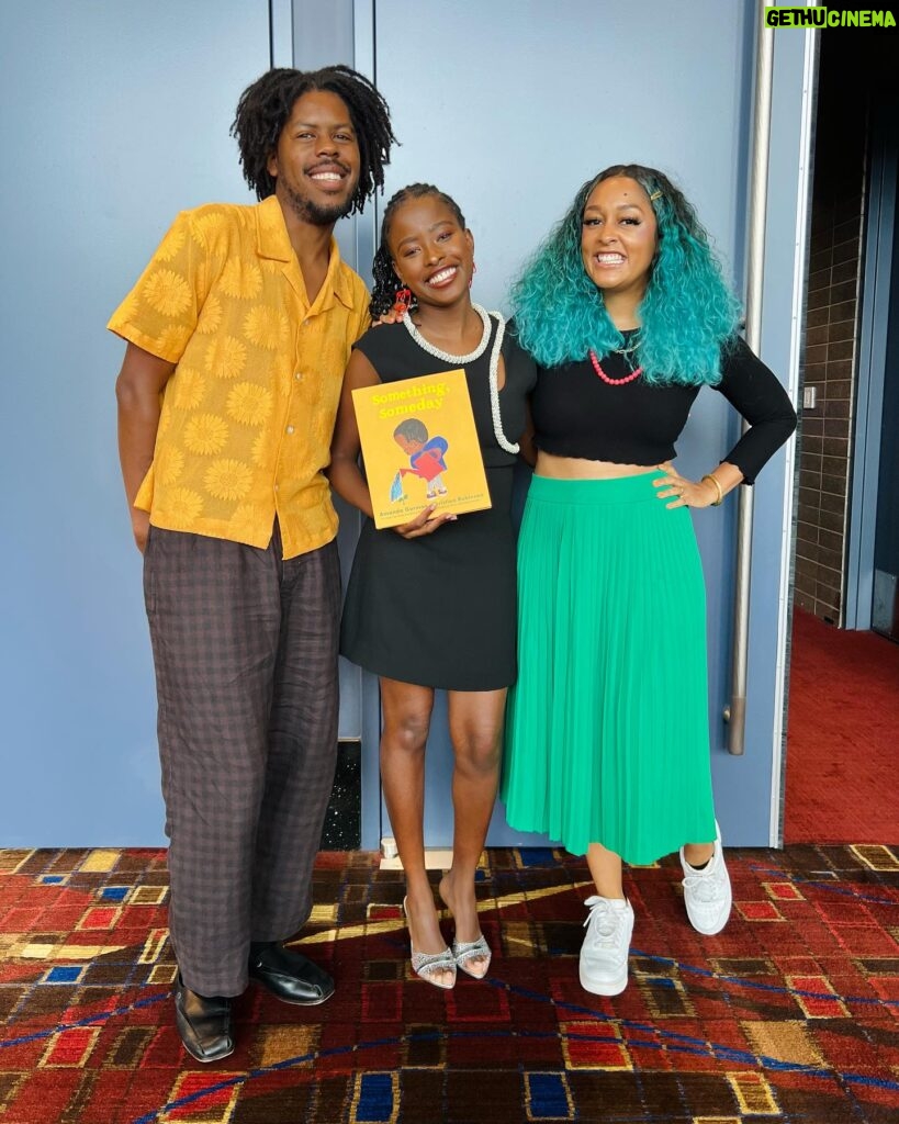 Amanda Gorman Instagram - Thank you to @americanlibraryassociation for having @theartoffun and me at the ALA Annual Conference and Exhibition in Chicago last month! We had such a great time discussing our book, SOMETHING, SOMEDAY (September 2023, Viking Books for Young Readers) with @eve.ewing, and the energy in the room was so joyful. 

Of course, a big thank you goes to my incredible illustrator, @theartoffun, for everything you've done to make this book so special, and @eve.ewing for being the best moderator we could have asked for!

I also want to thank all of the librarians, publishers, authors, and educators for their invaluable work and for attending on our discussion—I hope you enjoy sharing SOMETHING, SOMEDAY with all of the young people in your communities!

Hair: @itsraela 
Makeup: @tiadantzler 
Styling: @jasonbolden