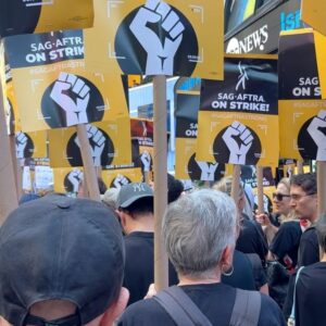 Lola Tung Instagram - I am so proud to be a member of SAG-AFTRA and felt very grateful to be surrounded by incredible artists and creative people this morning at the SAG rally !  If you are able to, consider giving money to the @sagaftrafound to support members in urgent need during this strike.  A majority of members don’t make enough to qualify for health insurance.  Many people are out of work right now.  And in the words of @kyrasedgwickofficial “don’t even get me started on A.I…” We need to see change and fair contracts!! #sagaftrastrong #unionstrong