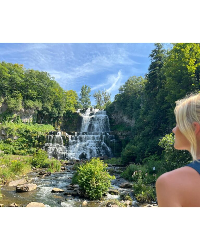 Katherine McNamara Instagram - Jumping into fitness can seem daunting, but even just getting outside for a little exploring is a great start! It’s a big beautiful world out there - you never know what you might find… I had 6 hours to kill on the way to the airport, so I went chasing waterfalls…