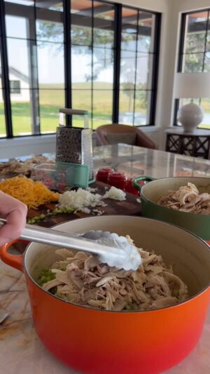 Ree Drummond Instagram - Chicken spaghetti for lunch, chicken spaghetti for Bryce (Ladd delivered), Vanderpump Rules on TV, Fred on the porch. Some of the sounds in this video may disturb you, and I don’t mean the Kristen/James Mexico rumors (which I never believed!) Just the natural plopping and glopping and squishing that comes from making basically the best casserole in the universe! 😊 (It really is!) Try it sometime, and don’t leave out the cream of mushroom, man. It’s part of the magic! (Not to be confused with magic mushrooms.)