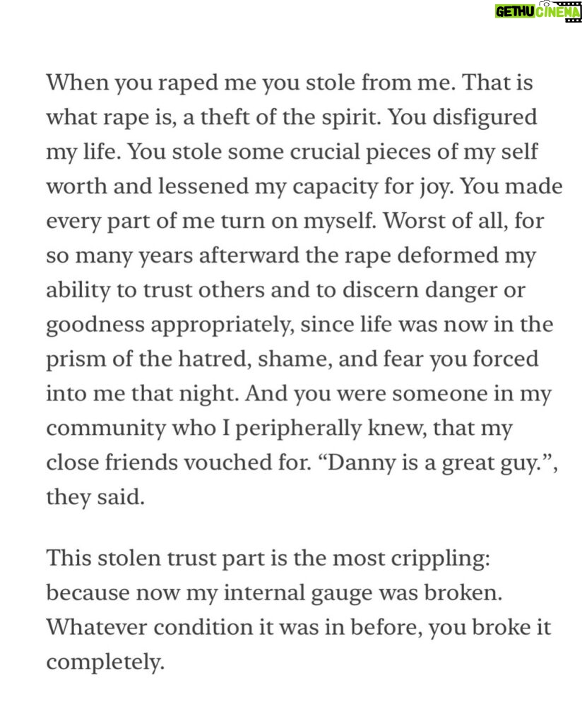 Leah Remini Instagram - Many people are focusing on what celebrities think of Danny Masterson.
We must focus on what the survivors think of him and how he and Scientology impacted their lives. 

That's why I have published the victim impact statements of the three women who Masterson was charged with raping. You can read them via the link in my bio. 

I urge you to read these statements to understand how cruel and criminal Danny Masterson and Scientology were and continue to be.

I have also published the statement the Judge read before she sentenced Masterson.

While you may believe you know a great deal about the case, there’s a lot that was never revealed in court that is detailed in these statements.