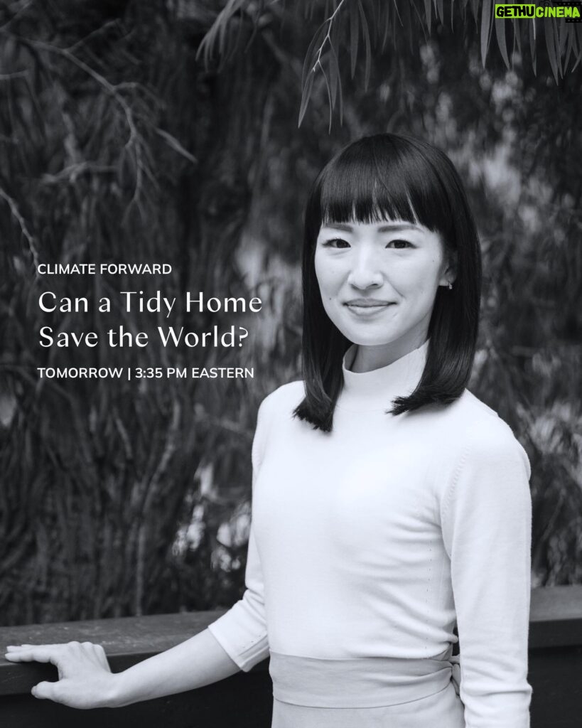 Marie Kondo Instagram - I have the honor of speaking at The New York Times Climate Forward event tomorrow!
The topic is “Can a Tidy House Save the World?”
September 21, 2023 | 3:35pm Eastern Time
You are able to register to watch the livestream for Climate Forward if you are a Times subscriber.
#newyorktimes #climateforward #mariekondo

Link to the live streaming!

https://www.nytimes.com/live/2023/09/21/climate/gates-bloomberg-world-bank