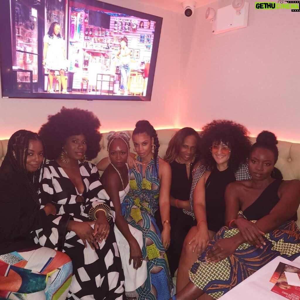 Danai Gurira Instagram - Can’t even begin to express the blessing that was Tuesday night on Broadway! @jjbioh, my dear sister in heritage, in the arts and in Christ, just debuted her phenomenal play #JajasAfricanHairBraiding on Broadway! She is the first Black playwright since 1991 to have a play’s world premiere also be a Broadway premiere. And this play is MAGICAL. Hilarious, heartfelt, and giving voice to women who are never heard, this play is a game-changer. Love seeing the fruits of so much labor come to pass! Look At God!! And then my baby sis @dominiquethorne! KILLING it in this show! SUCH a powerhouse as I say in the video, I am just in awe of what I have witnessed of this young woman since meeting her on #wakandaforever. SO gifted. SKY is the limit! Not to mention the luminosity that is @somimusic making her Broadway debut as are many of the incredible Black women actresses populating this stage and the Black women creatives behind the scene. @nikiyamathis and those wigs! Characters in themselves! DON’T walk RUN to check out this beautiful, moving, thoroughly entertaining show.