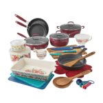 Ree Drummond Instagram - Swipe forward to see this glorious cookware at home in my kitchen. I love it, I use it daily, and I’m so freaking excited that these Black Friday sets just became available! (I love that Black Friday is a season now instead of just one day. 😊) This set is 79 bucks, has 38 pieces, a mix of pans, gadgets, and baking dishes, and comes in three delicious colors. (Denim is my fave!) The coating of the cookware is amazing. Love this gift idea! (Link to the set is on my profile page!)🕺💃❤️🍳🥘