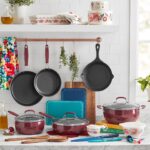 Ree Drummond Instagram - Swipe forward to see this glorious cookware at home in my kitchen. I love it, I use it daily, and I’m so freaking excited that these Black Friday sets just became available! (I love that Black Friday is a season now instead of just one day. 😊) This set is 79 bucks, has 38 pieces, a mix of pans, gadgets, and baking dishes, and comes in three delicious colors. (Denim is my fave!) The coating of the cookware is amazing. Love this gift idea! (Link to the set is on my profile page!)🕺💃❤️🍳🥘