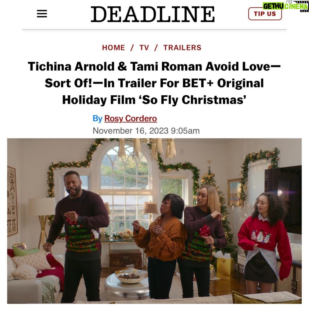 Tami Roman Instagram - We’re kicking off holiday movie season! SO FLY CHRISTMAS! Coming November 23rd to @betplus I can’t wait for you to see this amazing film directed by @terrijvaughn starring @tichinaarnold @robrileynyc @inthelandoflala @therealtommycat @jackeeharry @michael_colyar and lil ole me 
#SoFlyChristmas #BETPlus