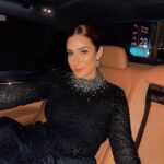 Amina Khalil Instagram - Peachy Keen 🧡 candid car shots and sparkles kinda night x #soextra