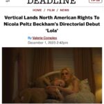 Nicola Peltz Beckham Instagram - After this five-year labor of love, it’s such an honor to be able to work with Vertical to share Lola, a heartfelt story of generational trauma, perseverance and unconditional love. I have such respect and gratitude for the incredible cast and crew who I had the pleasure of being on this journey with. It takes a village and I love our village. 

feb 9 💖🪽