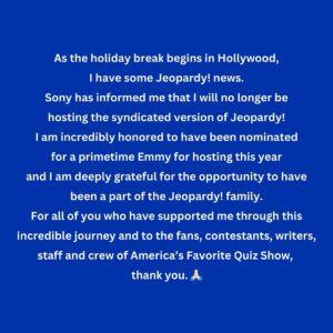 Mayim Bialik Instagram - Jeopardy! announcement.