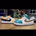 Maci Bookout Instagram - When Santa purposely brings white sneakers for Christmas because he knows the kids will ask Mom to paint them 😎👟🎨

#custompaint #sneakerhead #freehandart #snacks #missjaydecarter #tennessee #mrmaverick #nike