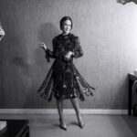 Sarah Paulson Instagram - Thanks for having me 
@latenightseth 
Makeup: @jameskaliardos 
Hair: @jacobrozenberg 
Styling: @karlawelchstylist 
@prada