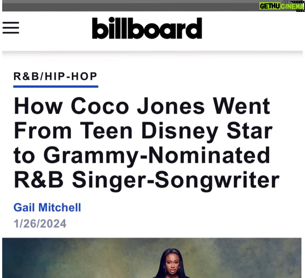 Coco Jones Instagram - What a journey this has beeeeenn! Thank you @billboard 🥲