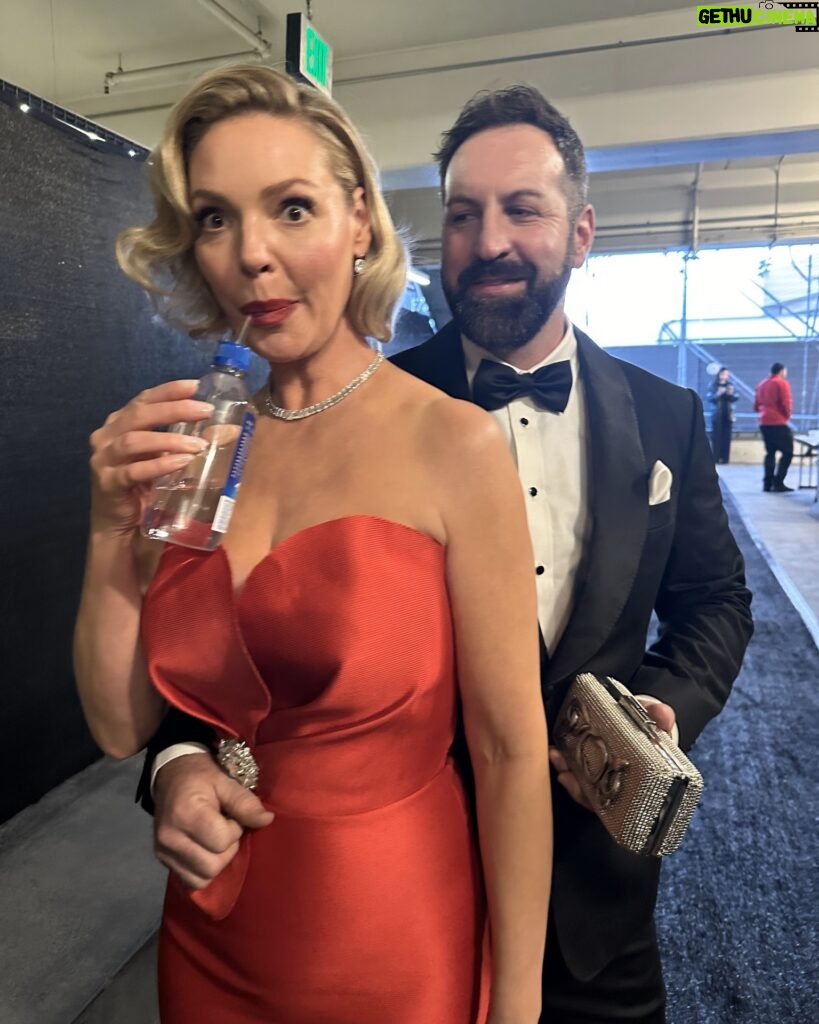 Katherine Heigl Instagram - Last week it was the magical whirlwind that is the Emmys. Hit the red carpet all glammed up and camera-ready with my incredible husband @joshbkelley. Then the small matter of a reunion with my beloved Grey's family❤. It was wonderful to catch up with everyone! Such a joy to share the stage with them again. And... if that was not excitement enough - a little fan moment with the legend that is Harrison Ford and the charming Daniel Radcliffe. Great vibes, unforgettable night!