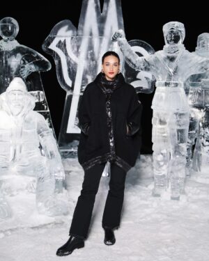 Débora Nascimento Instagram - the amazing Moncler fashion show in the wood was insane. imagine high fashion meeting snow-capped mountains. Moncler knows how to set the scene! :’) @moncler thanks for having me. 

#MonclerGrenoble #monclerfw24
