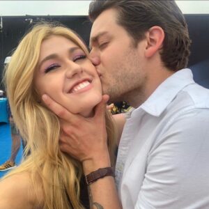 Katherine McNamara Instagram - Happy birthday to a man with an absolute heart of gold who’s had my back for nearly a decade, @domsherwood. 💛 Even if he’s taping me to a trailer or scaring the shit out of me, he always makes sure that my hair is out of my face and my heart is okay. :) 

Dom, thank you for being a caring, hysterical, supportive, trustworthy, loyal, mischievous, amazing friend, confidant, baseball team captain, and partner in crime. 🥎 Thank you for always being there with a hug or a shot of whiskey when I need it - sometimes both. 😜 I know I can always count on you. Here’s to many more adventures… and many more shots of whisky. Love ya, bud. 🥃 🧁