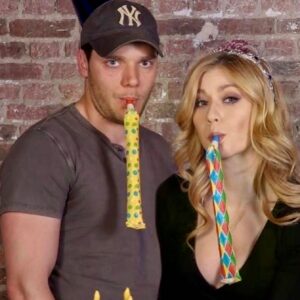 Katherine McNamara Instagram - Happy birthday to a man with an absolute heart of gold who’s had my back for nearly a decade, @domsherwood. 💛 Even if he’s taping me to a trailer or scaring the shit out of me, he always makes sure that my hair is out of my face and my heart is okay. :) 

Dom, thank you for being a caring, hysterical, supportive, trustworthy, loyal, mischievous, amazing friend, confidant, baseball team captain, and partner in crime. 🥎 Thank you for always being there with a hug or a shot of whiskey when I need it - sometimes both. 😜 I know I can always count on you. Here’s to many more adventures… and many more shots of whisky. Love ya, bud. 🥃 🧁