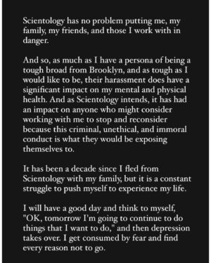 Leah Remini Instagram - I wanted to share some thoughts on my experience with depression and isolation in these six slides. Thank you for all the love and support.