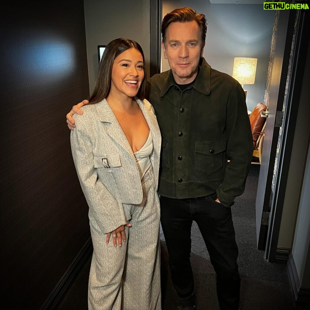 Gina Rodriguez Instagram - Catch me TONIGHT on @jimmykimmellive ‼️ loved seeing you again Kimmel 🤗, hope you enjoy the Charlie swag 😉🚒 NOT DEAD YET premieres tomorrow 👻 on @abcnetwork / next day @hulu. And PLAYERS next week on @netflix ⚾️💛. #ABC #Kimmel