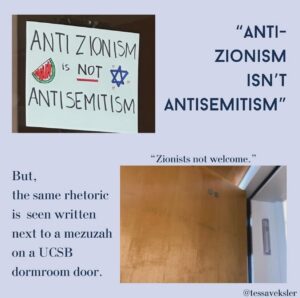 Mayim Bialik Instagram - Replace “Zionist” with “person who believes Israel as a homeland for Jews has a right to exist” - that’s what Zionism is. If you post signs like this, we will not be intimidated. Tessa Veksler, student body president at UCSB, will not be intimidated. Creating strife for Jews around the world simply because we exist will not be tolerated. It would not be tolerated by any other minority. Tessa, we’ve got you. 💪 🇮🇱 Repost @tessaveksler