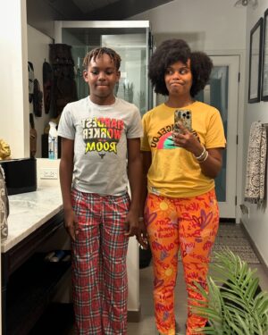Tabitha Brown Instagram - I twisted his hair tonight because I thought his afro was making him look taller than me, but never mind 😩😩😩😩 How dare he be taller than me before he turns 12😭 and he thinks it’s funny😭 #growingpains #motherson #baller #mommysbabyforever