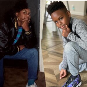 Tabitha Brown Instagram - When you realize your son get it from his mama😂😂😂. He is my twin, sorry babe @teamchancebrown 😂😂😂😂 My tomboy era was golden 😂💪🏾
Alexa play: Twin where have you been😂😂😂
#tabithabrown
#momasboy #twins