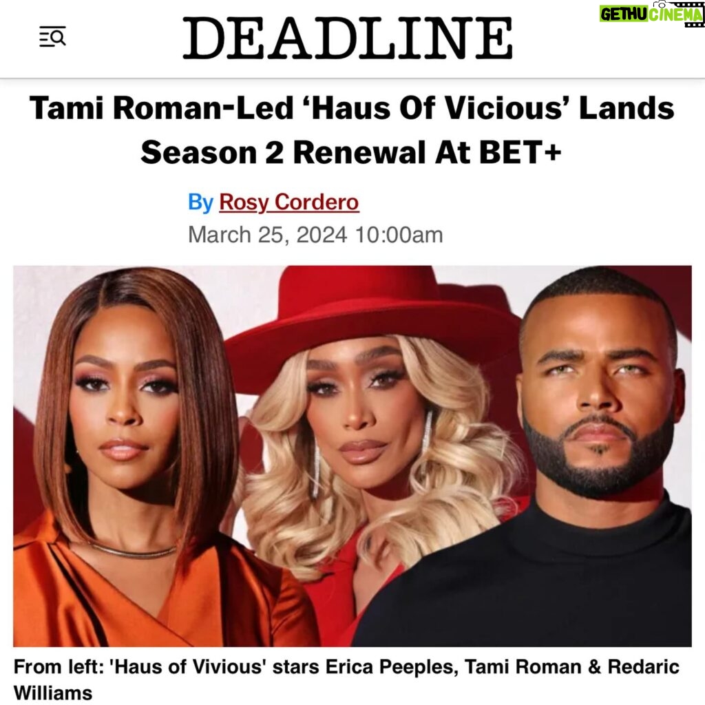 Tami Roman Instagram - Is you ready? My whole squad ready! @hausofviciousbet Season 2 loading 🙌🏽🙌🏽🙌🏽 THANK YOU to ALL the amazing cast, crew, my partner @jillythunda and my @betplus family LETS GO!