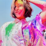 Beauty Gonzalez Instagram - Won’t soon forget 🌈

Celebrating Holi Festival in VRINDAVAN  was  a milestone in our life of travels , it was just something we had to do.
It was pure fun ,
but also unexpectedly spiritual. 
The fervor and devotion was infectious. 
The setting was overwhelming.. throbbing masses, blaring music, and mesmerizing colors being mashed and scattered all over your entire being.
It was not unlike a mosh pit, a free for all , an orgy of powder , water, and a little magic. 
Unreal. 🍄