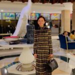 Beauty Gonzalez Instagram - I just love it when my outfit matches the elevator, ha ha!
Especially when the Hotel is a 1930’s Masterpiece of Indian Art Deco Architecture 🤎
Swipe left.
Then we went over for dinner at this other funky hotel featuring walls and ceilings painted by India’s Modern Masters, what a treat. 
Imagine a ceiling by Manansala and HR Ocampo, and walls filled with Ang Kiukok’s and Malang’s.
Wala pang food busog na busog na mga mata ko. 
This Taxidermy of an Albino Peacock was icing on the cake. 
Yum 🤍