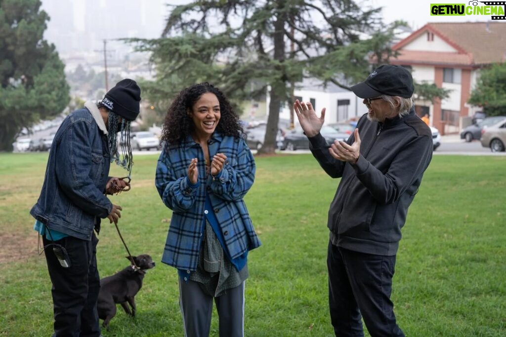 Tessa Thompson Instagram - I made a movie called THE LISTENER with Steve Buscemi and my dog Coltrane (& my brother Jody holding snacks in the corner to get him to do things) with cameos from the extraordinary @rebeccahall & @__mutantalia__ - so basically my all favorite people. Available in select theaters, on Prime Video, Apple TV and more NOW. Link in bio.