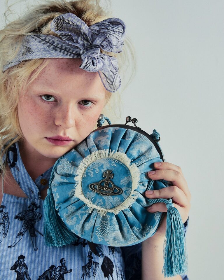 Vivienne Westwood Instagram - This season's womenswear revives once-loved treasures of the past. Styles feature our Seaweed Jacquard, with a design that originates from the Autumn-Winter 1998 collection 'Tied to the Mast', our 'Evolution of Man' motif, printed over our Classic Shirting fabric, and more across luxury garments and accessories. ⁠
⁠
Now available online and across our boutiques.⁠
⁠
#VWSS24