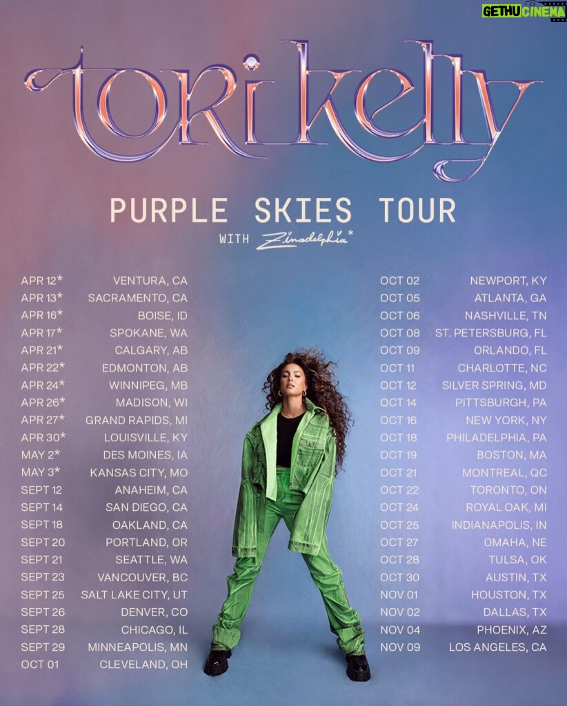 Tori Kelly Instagram - yall wanted more so we added more!
dm me just the word ‘purple’ for early access to tickets @ 10am tomorrow ☁️