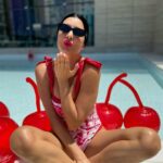 Lamitta Frangieh Instagram – Une Cerise 🍒 outfit @vioye_us 
.
.
#red #redswumsuit #spring #swimwearfashion #dubai #lamittafrangieh #mom#model #lifestyle