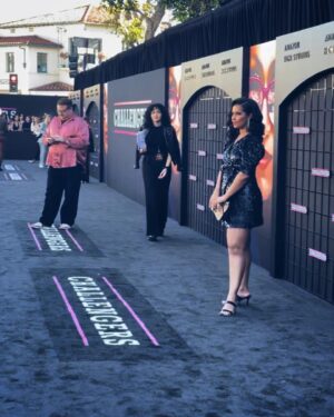 Alana Monteiro Instagram - @challengersmovie premiere ✨

MUA @shay_zeinali 
HAIR @hairstylist_aida 
DRESS  @viviennehuofficial 
Diamond ring @viviennehudiamond 
Shoes @vhny.us 
Bag @viviennehuofficial 
Earrings @laruicci 
Stylist @iseelizrund 

#challengersmovie