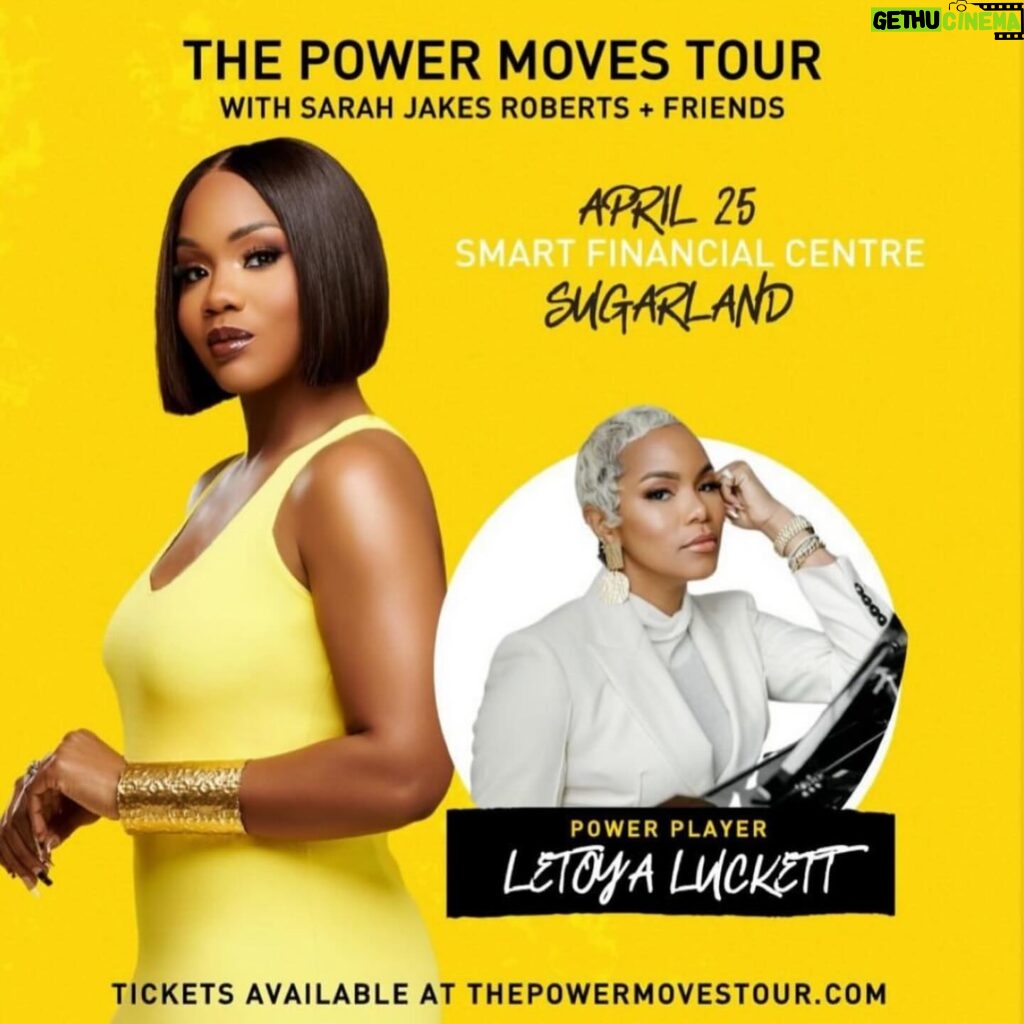 LeToya Luckett Instagram - ✨POWER MOVES✨

Y’all!! I am beyond honored to share the stage with the amazing @sarahjakesroberts for her Power Moves tour. When I tell you… I CANNOT WAIT to see my people from Houston and surrounding areas show up and show out!  GET YOUR TICKETS NOW!!✨
