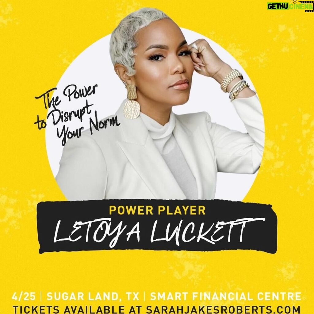 LeToya Luckett Instagram - ✨POWER MOVES✨

Y’all!! I am beyond honored to share the stage with the amazing @sarahjakesroberts for her Power Moves tour. When I tell you… I CANNOT WAIT to see my people from Houston and surrounding areas show up and show out!  GET YOUR TICKETS NOW!!✨