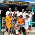 Tabitha Brown Instagram - Celebrating our anniversary with some of our favorite folks!! Thank yall so much for sharing this experience with us, we love yall!!! ❤️ @kevonstage  @mrskevonstage @catarah @losography @jontilleg @percydaggs #happyanniversary #bahamas #couples #fun #memories 
My bathing suit and coverup  @farmrio 
Sandals @gucci 
Faux locs @hairbyashnicole 
Sunglasses @chloe 
Half an ab from Abitha 😂💪🏾
