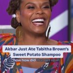 Tabitha Brown Instagram – We have to keep a close eye on @akbar_gbaja from now on. 😂 @iamtabithabrown @donnasrecipe 

#tabithabrown #shampoo #haircare #vegan