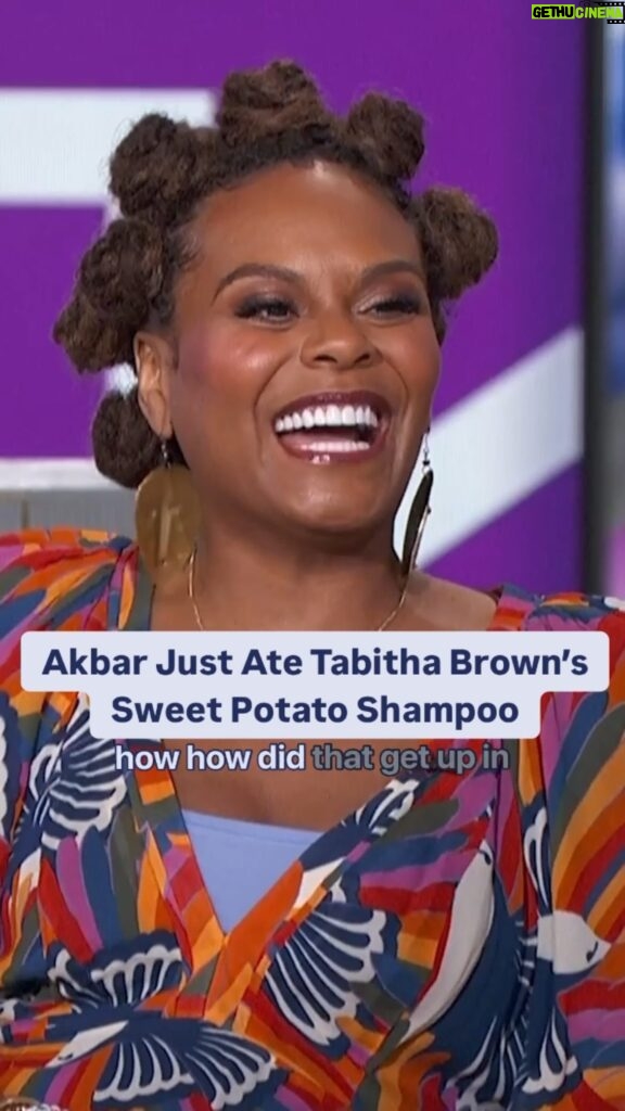 Tabitha Brown Instagram - We have to keep a close eye on @akbar_gbaja from now on. 😂 @iamtabithabrown @donnasrecipe 

#tabithabrown #shampoo #haircare #vegan
